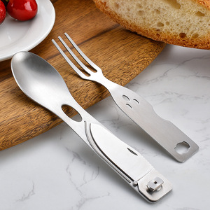 Ensemble de couverts de voyage portable <span class=keywords><strong>en</strong></span> acier inoxydable poli miroir, <span class=keywords><strong>3</strong></span> <span class=keywords><strong>en</strong></span> <span class=keywords><strong>1</strong></span>, <span class=keywords><strong>fourchette</strong></span>, <span class=keywords><strong>cuillère</strong></span>, <span class=keywords><strong>couteau</strong></span>, ouvre-boîte - Product Image 3