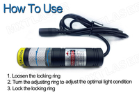 DOE Viseur Étanche D20X90mm Focalisable 660nm 5V DC 10mW ~ 200mW Module Laser Rouge pour le Positionnement (avec Support et Adaptateur)