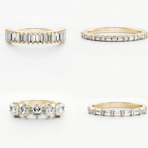 Bagues de fiançailles en diamant de laboratoire personnalisées, ovale, poire, marquise, éternité, empilables, en diamant synthétique - Product Image 5