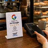 Support NFC personnalisé en PVC et acrylique pour avis Google, puce NTAG213/215, touchez ou scannez pour améliorer la notoriété de votre entreprise (restaurant, hôtel, salon)