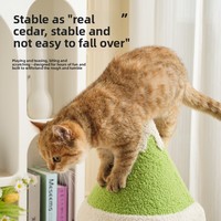 Meow Fairy Arbre à chat avec griffoir intégré en corde de chanvre, jouet interactif robuste pour chat