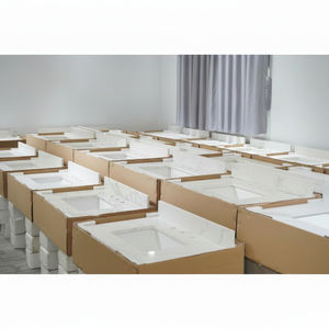 Encimera de Cuarzo Artificial Calacatta, Encimera de Mesa Blanca Prefabricada, Fabricación de Losas - Product Image 1