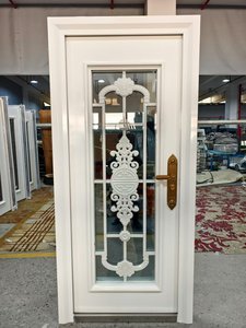 <span class=keywords><strong>Porta</strong></span> <span class=keywords><strong>in</strong></span> Acciaio e <span class=keywords><strong>Legno</strong></span> con Vetro, Elegante Ingresso Luminoso - Product Image 2