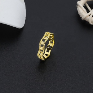 Anillo de Compromiso de Latón Chapado en Oro de 24K al por Mayor JXX, Estilo Clásico Simple, Joyería para Mujer, Oro de Dubái - Product Image 4