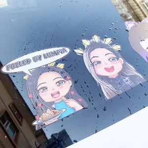 Waterproof Removable Custom Sample Design Window Family Cartoon Peeker Anime Car Decal Window Body Stickers