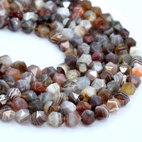 Perles d'agate du Botswana à facettes naturelles en gros pierre précieuse de coupe de diamant pour l'artisanat de bijoux perles en vrac