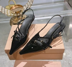 Nouvelles sandales à talons hauts ou bas en cuir de luxe de haute qualité, à bout pointu et à lanières, style sexy, à bout ouvert - Product Image 3