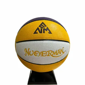 高品質バスケットボールボール公式サイズ重量カスタマイズロゴPuレザーバスケットボールヘビーデューティーラバーナイロンバスケットボール