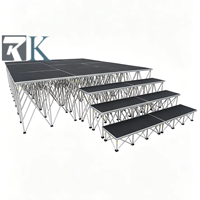 Plateforme de scène en contreplaqué d'aluminium, support en aluminium, scène mobile pour mariage, spectacle, exposition, événements musicaux