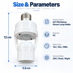 Portalámparas Inteligente con Sensor de Movimiento PIR, Rosca E27, Plástico, con Modos de Sensor y Retardo Ajustables - Product Image 5