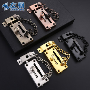 กลอนประตูแบบไม่ต้องเจาะ โซ่กันขโมยแบบหนา  พร้อมตัวล็อคแบบ Deadbolt ดีไซน์อุตสาหกรรม ผลิตจากสแตนเลส - Product Image 1