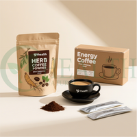 Café Instantané au Collagène et Champignons (Crinière de Lion, Chaga) Mélangé à du Café Arabica Gourmet pour la Santé des Cheveux, de la Peau et des Ongles