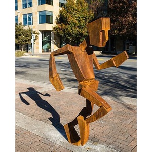 Scultura antica in metallo per strada in acciaio Corten Robot astratto uomo decorazione per la casa arte antica - Product Image 3