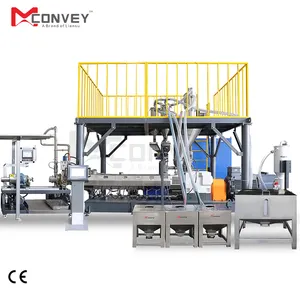 प्लास्टिक pp ग्रानुलेटिंग एक्सट्रूज़न लाइन pvc ग्रैन्यूल्स उत्पादन लाइन एवा कंपाउंड मशीन उत्पादन के लिए