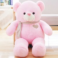 Ours en peluche rose en gros avec rembourrage en coton PP, design brodé, cadeau de confort pour la Saint-Valentin