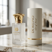 Flacon de parfum de luxe tendance, flacon de parfum en verre givré, flacons de parfum vaporisateurs 50ML, flacon de parfum rectangulaire avec emballage en boîte