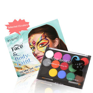 Palette de fards à paupières fluorescents néon UV 15 couleurs à base d'eau Glow in the Dark Ensemble cosmétique de maquillage pour Halloween comprenant une peinture à la <span class=keywords><strong>gouache</strong></span> - Product Image 6