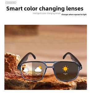 {AI çeviri} akıllı gözlük çift köprü renk değiştirme lensler için GS10 IPX-5 su geçirmez dokunmatik kontrol 1080p Video - Product Image 4