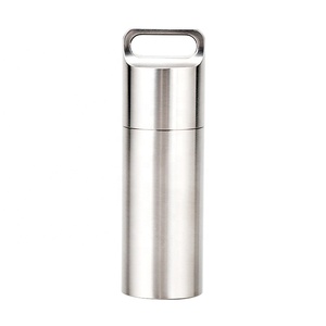 Al aire libre edc titanio medicina píldora caja de plata impermeable T4C drogas organizador pastillero - Product Image 1