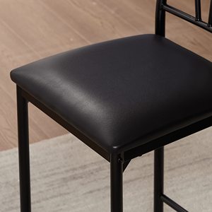 Petite table haute moderne avec panneau supérieur, chaises et tabourets de cuisine/salle à manger pour 2 personnes, avec étagères de rangement, gain de place, gris - Product Image 2