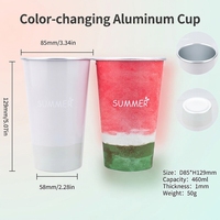 Vaso de Aluminio de 16oz con Logotipo Personalizado, Cambia de Color con el Frío, Venta al Por Mayor para Marcas Globales, Fábrica OEM con 30 Años de Experiencia