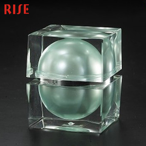 Pot à crème carré <span class=keywords><strong>de</strong></span> luxe en acrylique 30/50g pour soins <span class=keywords><strong>de</strong></span> la peau, matériau PMMA, impression UV - Product Image 3