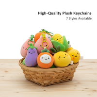 Porte-clés en peluche de fruits et légumes Kawaii, mini jouet en peluche alimentaire, pomme, pêche, banane, orange, avocat, pendentif pour sac, cadeau de fête