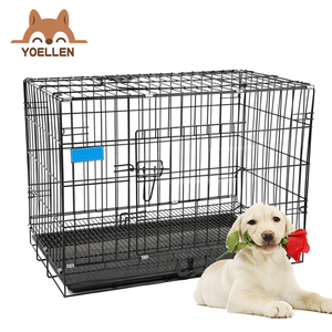 <span class=keywords><strong>Cage</strong></span> pour <span class=keywords><strong>chien</strong></span> en métal carrée à 2 portes YOELLEN avec fermeture à poussoir, respirante, pliable et repliable - Product Image 2