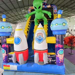 Château gonflable à thème spatial et extraterrestre avec toboggan combiné, jeux de fête, toboggan gonflable pour enfants - Product Image 3