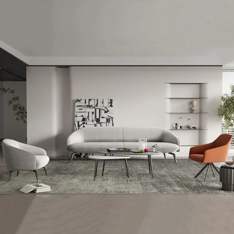 Desain Modern set sofa kantor, kursi sofa furnitur, ruang tunggu lobi hotel furnitur sofa kain linen