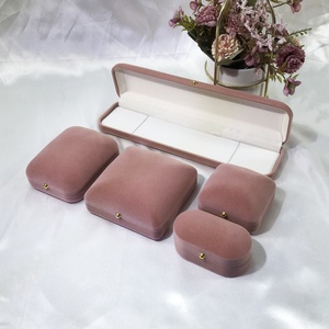 Gold Buckle Bronzing Flocked Rectangular Jewelry <b>Box</b> for <b>Ring</b> Earring Pendant Necklace Bracelet Storage Packaging Fashionable - Product Image 4