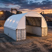 Structure en tissu pour bâtiment, abri de 60 m, conteneur de stockage, hangar, entrepôt, tente, membrane PVC certifiée, acier galvanisé pour l'exploitation minière