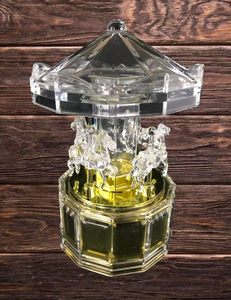 Caja de música de carrusel de cuerda mecánica con luces LED Castillo de melodía de acrílico transparente en el <span class=keywords><strong>cielo</strong></span> que te lleva - Product Image 5