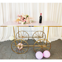 Table de salle à manger d'événement de mariage meubles d'hôtel chariot à bonbons en métal en acier inoxydable affichage tables rondes décoration de mariage