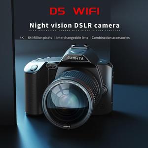 Bán Buôn D5 HD Wifi Máy Ảnh Kỹ Thuật Số 64MP Kép Máy Ảnh Tầm Nhìn Ban Đêm Nhiếp Ảnh Video Tiêu Chuẩn DV + Mic + Ánh Sáng + Ống Kính + Khung - Product Image 4