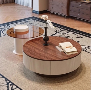 Modern Luxury Living Room Coffee Table <strong>Medieval</strong> Style Wooden and Glass Adjustable Simple Home <strong>Furniture</strong> with Panel Wood Style - Product Image 6