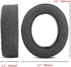 Coussinets d'oreille en tissu de coton gris lin écologique de haute qualité, accessoire de remplacement pour casque <span class=keywords><strong>Corsair</strong></span> - Product Image 5
