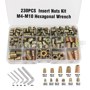 230Pcs <b>Insert</b> Nuts Kit M4 M10 Hexagonal Wrench Metric <b>Thread</b> <b>Inserts</b> Set - Product Image 1