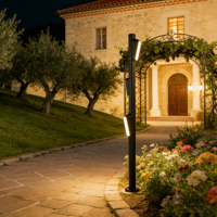 Lampu Bollard LED Luar Ruangan Aluminium IP65 150CM 2*12W Lampu Taman Luar Ruangan Logam