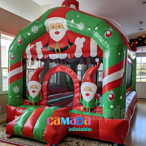 Maison gonflable de château sautant de bonhomme de neige de Noël matériel durable de vinyle de PVC pour la location de partie ou de parc d'enfants - Product Image 4