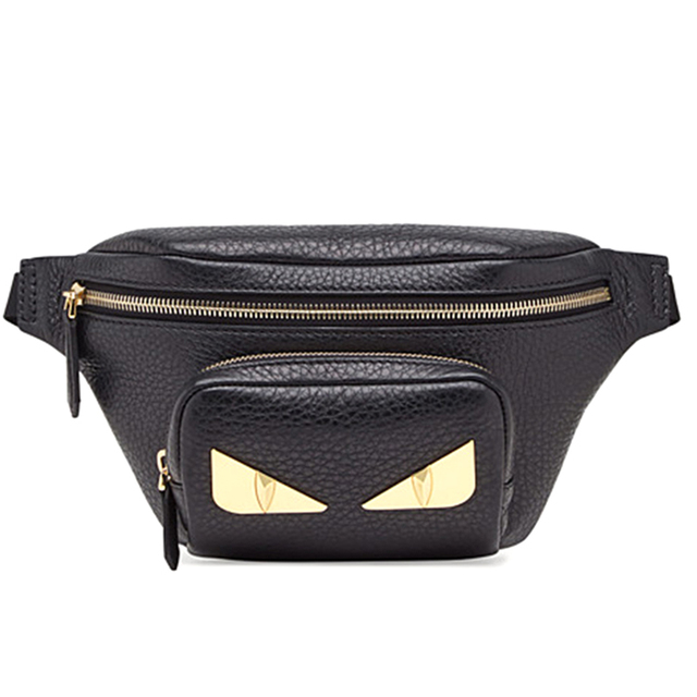 OEM Logo Vegan Leather Black Men's Designer Large Fanny Pack Luxury Bum Waist Belt Bag for Men