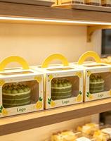 Boîte d'emballage carrée personnalisée, écologique, de haute qualité, biodégradable et robuste pour pâtisseries, gâteaux, snacks, anniversaires, baby showers et mariages
