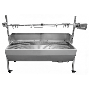 <span class=keywords><strong>Asador</strong></span> Comercial de Acero Inoxidable de Alta Resistencia, Parrilla de Carbón Automática con 8 Niveles de Altura Ajustable para Grandes Fiestas - Product Image 3