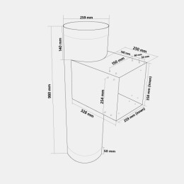 Tubo di caduta per porta - acciaio inossidabile Ø 250 mm - rettangolare - Product Image 2