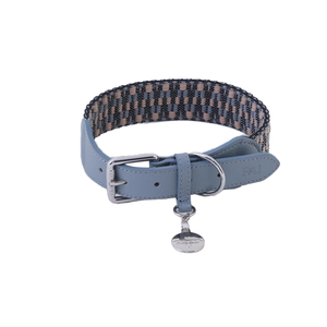 Collier de chien de luxe personnalisé avec tissu tissé multicolore et étiquette de logo au design classique en cuir de vache souple approvisionnement d'usine <span class=keywords><strong>OEM</strong></span> - Product Image 3
