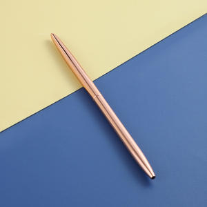 光沢のあるメッキローズゴールドスリムペンカスタマイズレーザー印刷ロゴプロモーションペン広告ブランド四季シェルトンホテルペン - Product Image 4