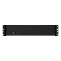 Server Komputer Industri Paduan Aluminium 2U Rak Pendek 350 1U Catu Daya Motherboard MicroATX Panel Samping Jendela Firewall
