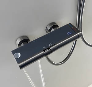 Système <span class=keywords><strong>de</strong></span> <span class=keywords><strong>douche</strong></span> mural avec douchette pluie, douchette à main, jets latéraux et mitigeur 3 voies - Product Image 2