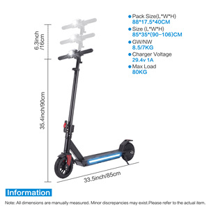 180 W Scooter for Kids Teens Foldable Dual Adjustable Height Customizable Two Wheel QK-S31-6 Dual Safety Braking System Features - Product Image 4