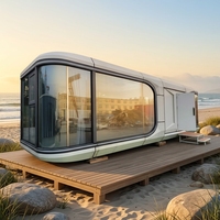 Capsule spatiale moderne en acier, mini-maison préfabriquée, maison modulaire ADU pour atelier, entrepôt, système de contrôle intelligent, éco-responsable